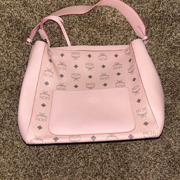 MCM Handbags - MCM Light Pink Logo Shoulder Bag